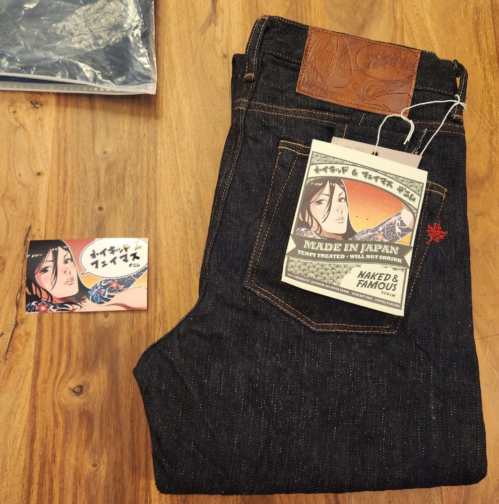 Naked and Famous MIJ12 Aomidori Selvedge Super Guy Size 30 Mens